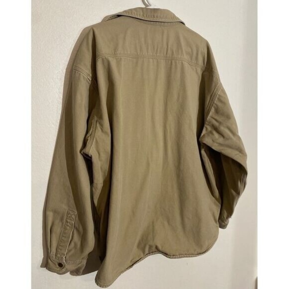 Carhartt Canvas Flannel Lined Shirt Jacket Tan Plaid S96GKH Mens 2XL Regular - Picture 4 of 12